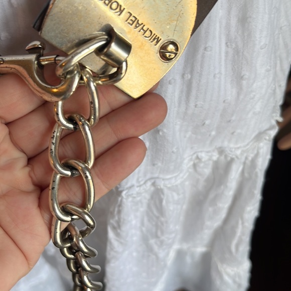 Michael, Kors Brown and silver genuine, leather chain belt, s/m - Picture 6 of 8